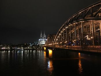 View of illuminated city at night