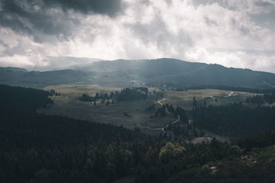 High angle view of landscape against sky