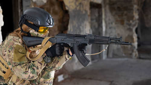 Close-up of army soldier