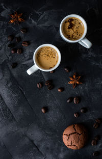 Coffee cup and cookies