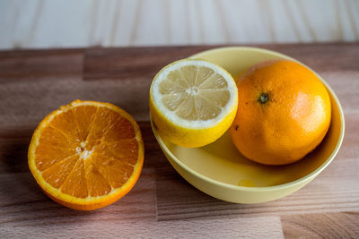 Close-up of orange fruits on table