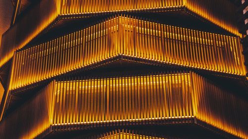 Low angle view of illuminated ceiling