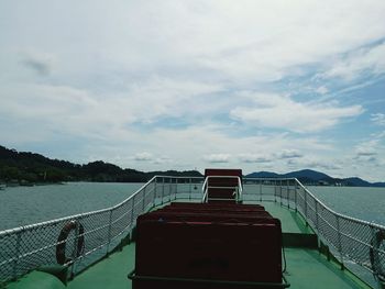 View of bridge over river against sky