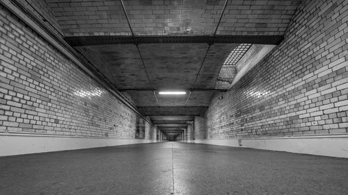 Empty corridor of tunnel