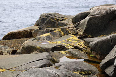 Close-up of rocks on beach