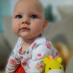 Close-up portrait of baby girl