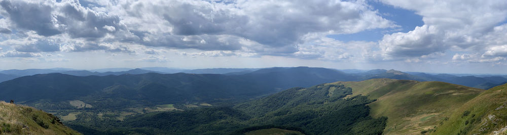 Panoramic view of mountains against sky