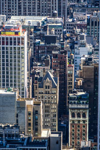 High angle view of buildings in city