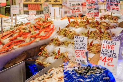 High angle view of food for sale at market stall