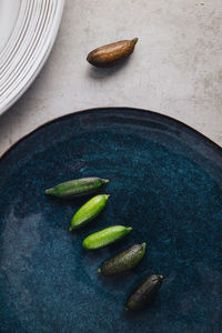 High angle view of bananas on table