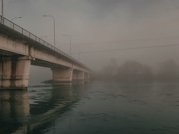 Bridge over river against sky