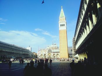 People at piazza san marco against sky