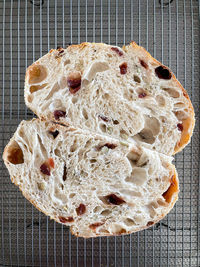 High angle view of dessert on table