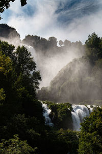 Scenic view of waterfall