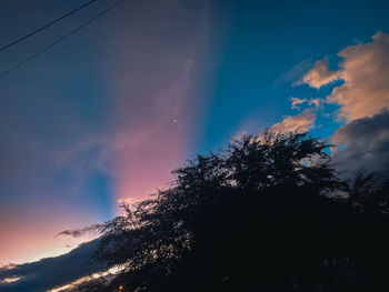 Low angle view of silhouette tree against sky during sunset
