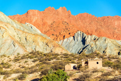 Scenic view of mountains against clear sky