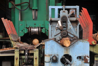 Old machine part in abandoned factory