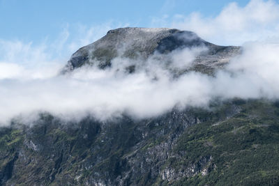 Scenic view of majestic mountains against sky