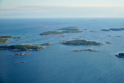 High angle view of sea against sky