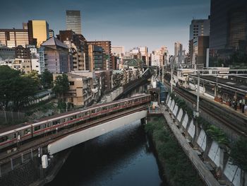 Bridge over river in city