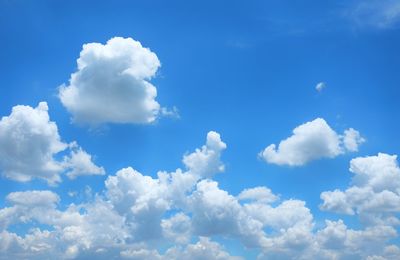 Low angle view of clouds in blue sky