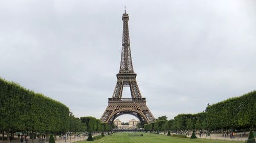 View of communications tower against sky