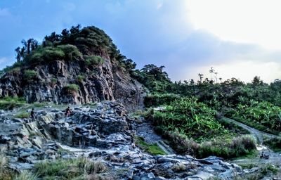 Scenic view of rocks against sky