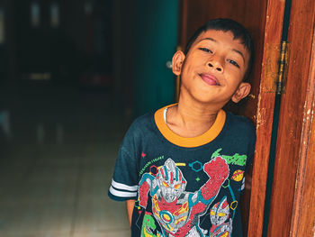 Portrait of boy looking away