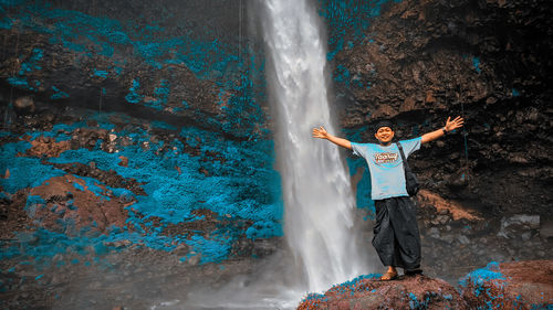 Scenic view of waterfall