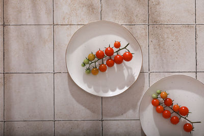 Directly above shot of food on table