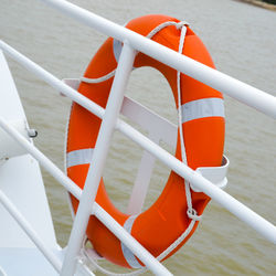 High angle view of umbrella on water