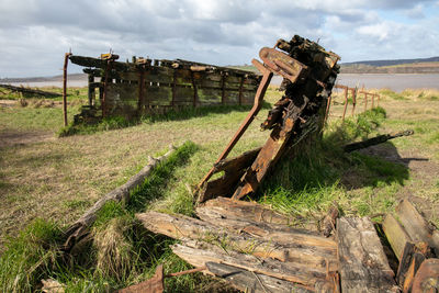 Shipwreck on the coastline of the purton ships' graveyard