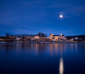 River against sky at night