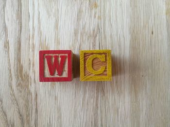 Directly above shot of alphabets on toy blocks