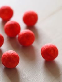 High angle view of tomatoes on table