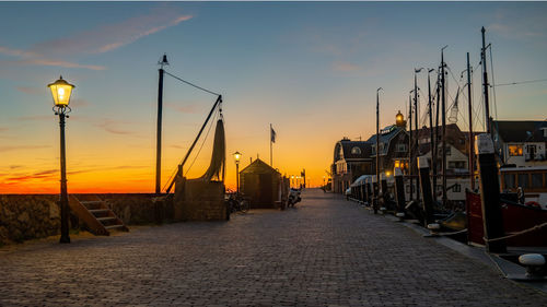 View of city against sky during sunset