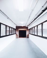 Windows at empty corridor