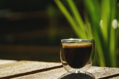 Close-up of coffee on table