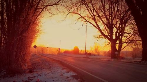 Country road at sunset