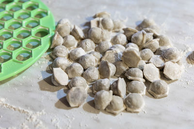 Pelmeni dumplings making ravioli cooking at home