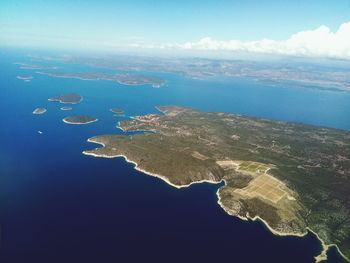 Aerial view of sea against sky