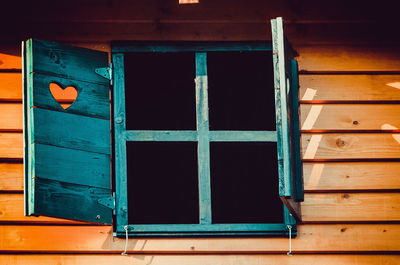 Low angle view of window on building