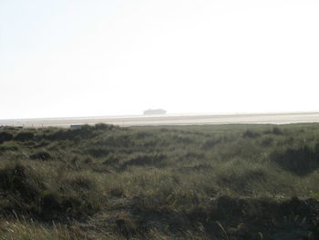 Scenic view of landscape against clear sky