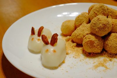 Close-up of pastry in plate