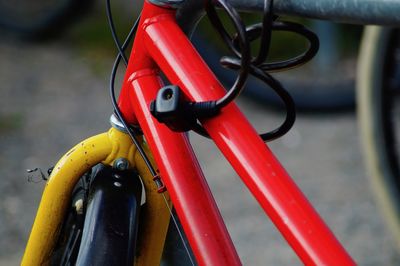 Close-up of bicycle wheel