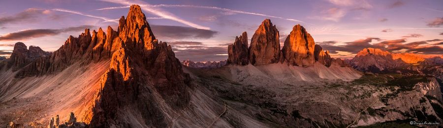 Panoramic view of landscape at sunset