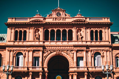 Low angle view of building against sky  argentina buenos aires casa rosada