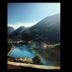 Scenic view of lake and mountains
