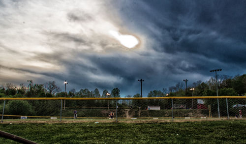 Storm clouds over landscape