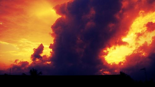 Scenic view of dramatic sky during sunset